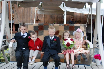 Great grand kids and friends on best behavior.